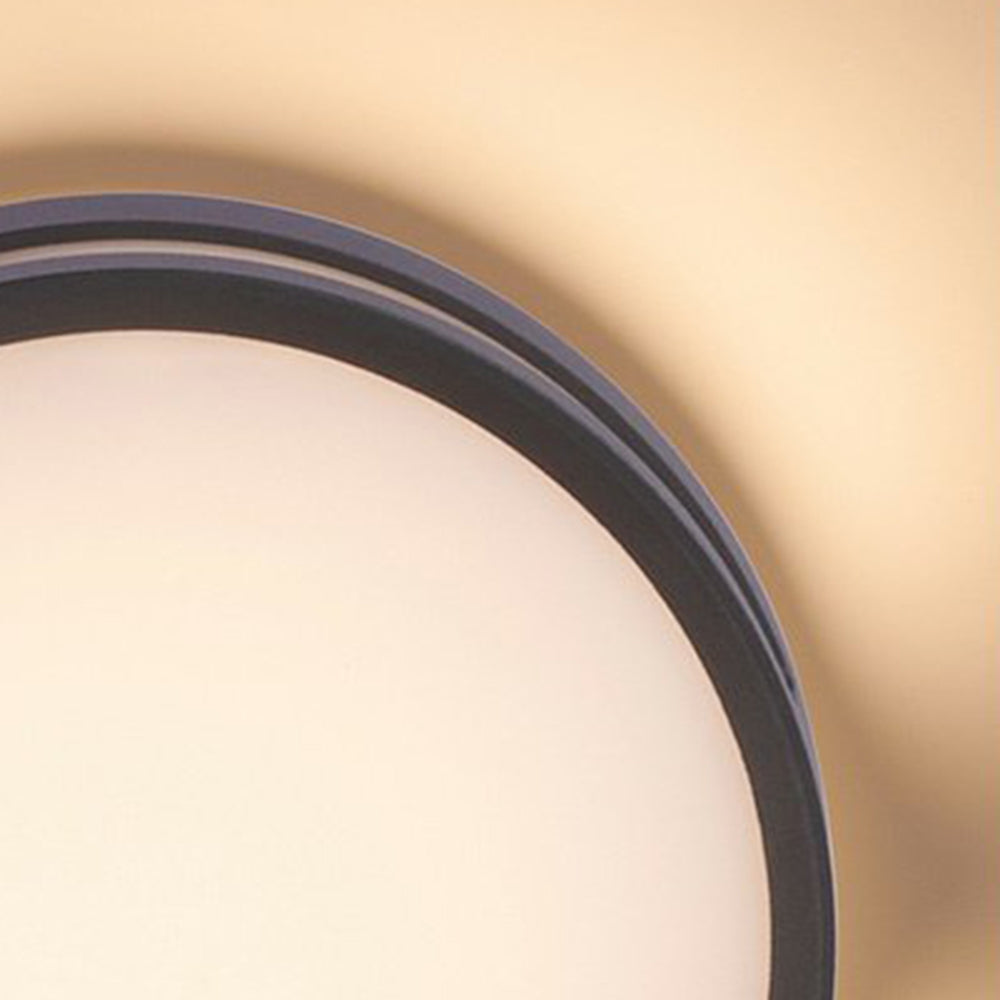 Orr Moderna lámpara de pared LED circular para exteriores en color negro Metal y acrílico