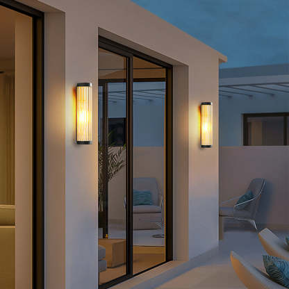 Orr Moderno Semicircular LED Aplique Exterior Negro Jardín Metal Vidrio