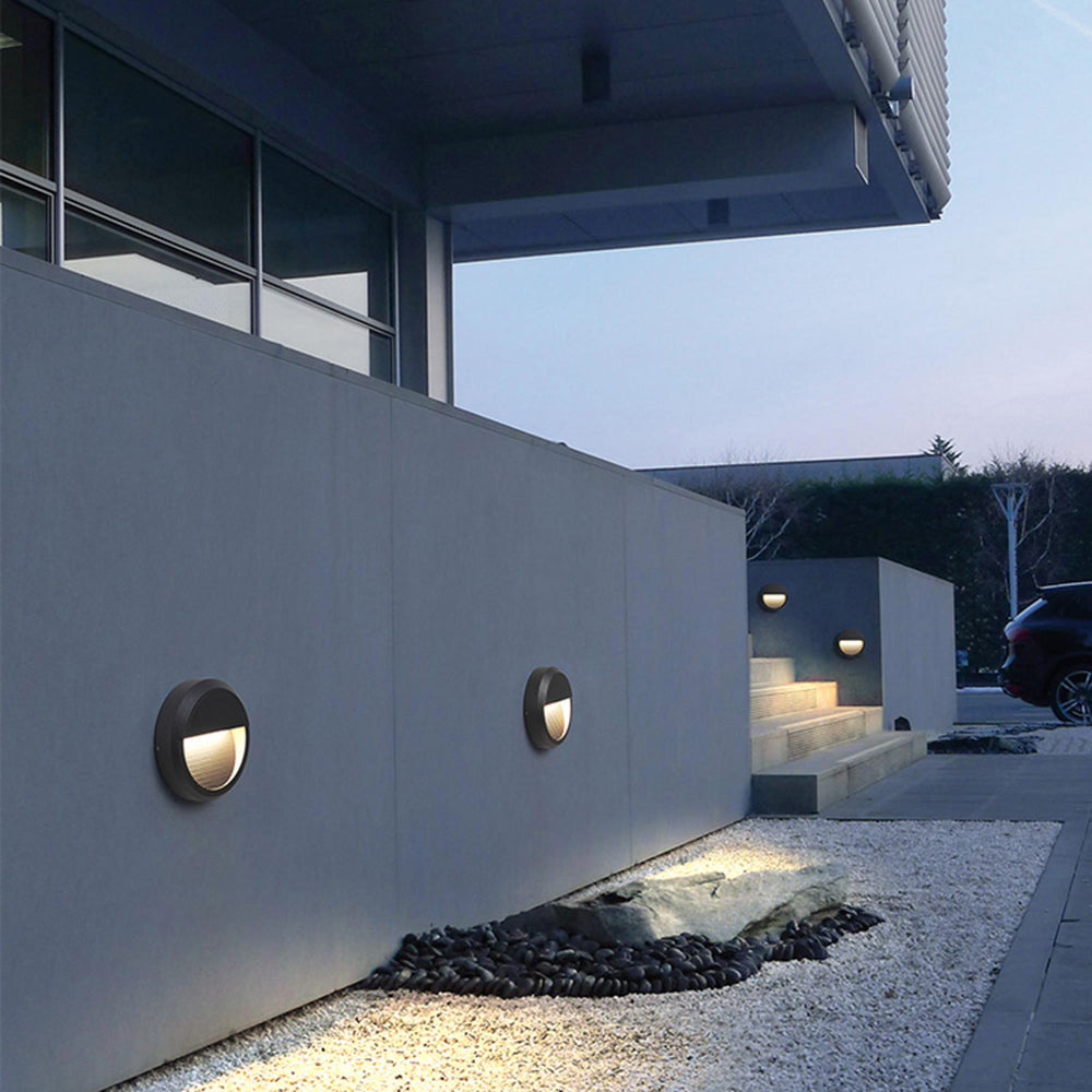 Orr Moderno Redondo Cuadrado Metal Aplique Exterior
