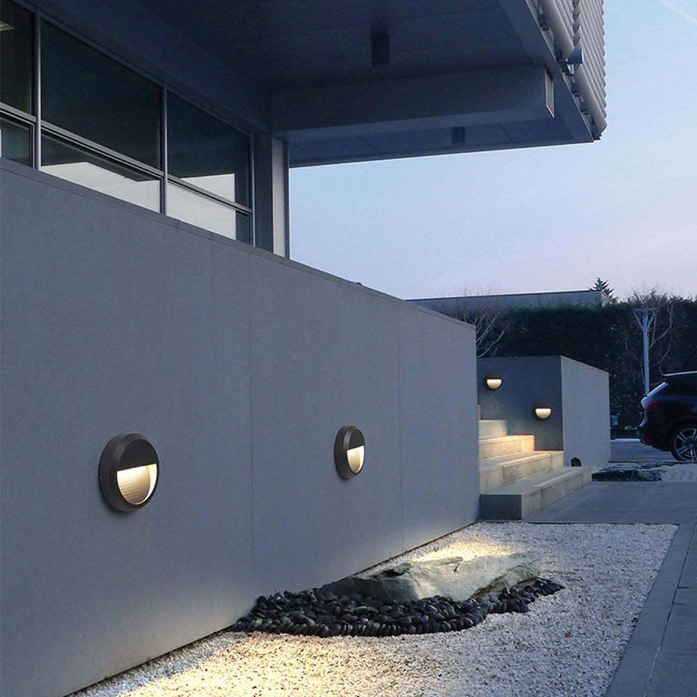 Orr Moderno Redondo Cuadrado Metal Aplique Exterior