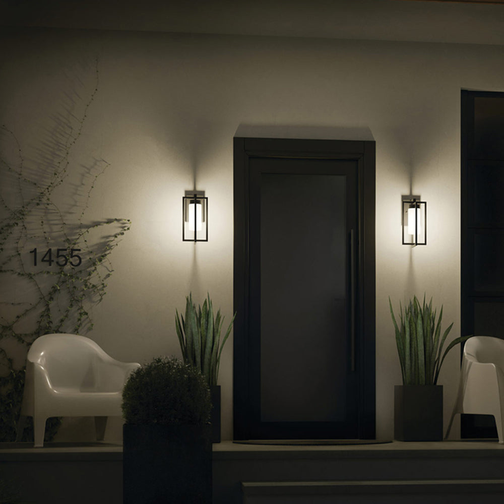 Orr Moderno Rectangular LED Aplique Exterior Cercas/Puertas/TerrazasNegro Metal 57CM Largo