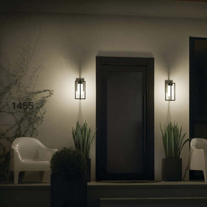 Orr Moderno Rectangular LED Aplique Exterior Cercas/Puertas/TerrazasNegro Metal 57CM Largo