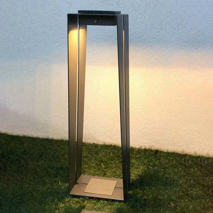 Orr Minimalista Cuboide Metal Acrílico Lámpara Exterior