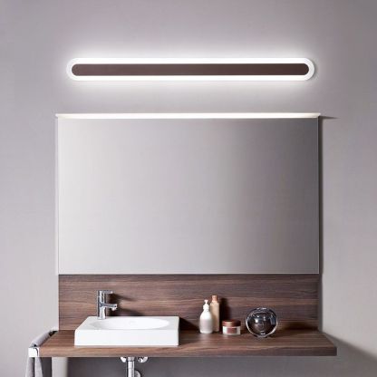 Edge Moderno Lineal LED Aplique Blanco/ Marrón Cuarto de Baño Metal Acrílico Tallas 40/59/80/99CM