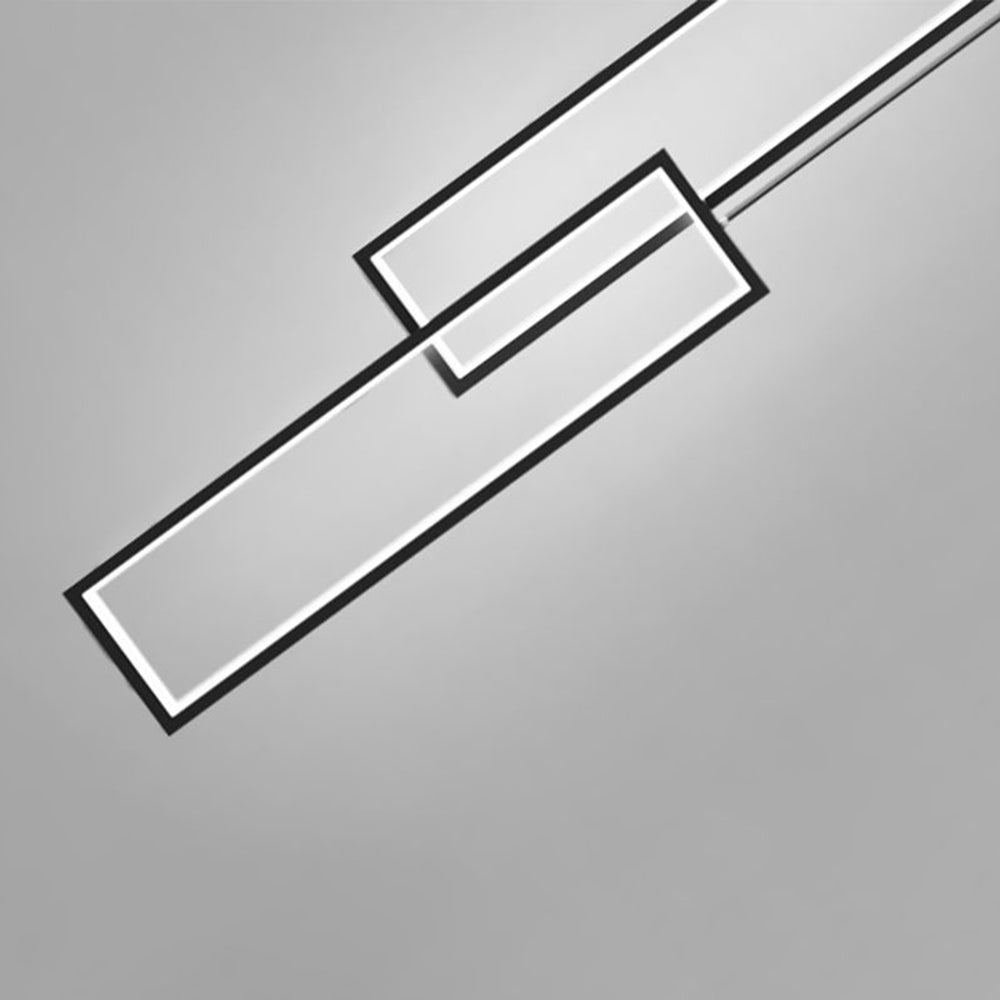 Avi Moderna Lámpara Colgante Negra Rectangular Metal Dormitorio