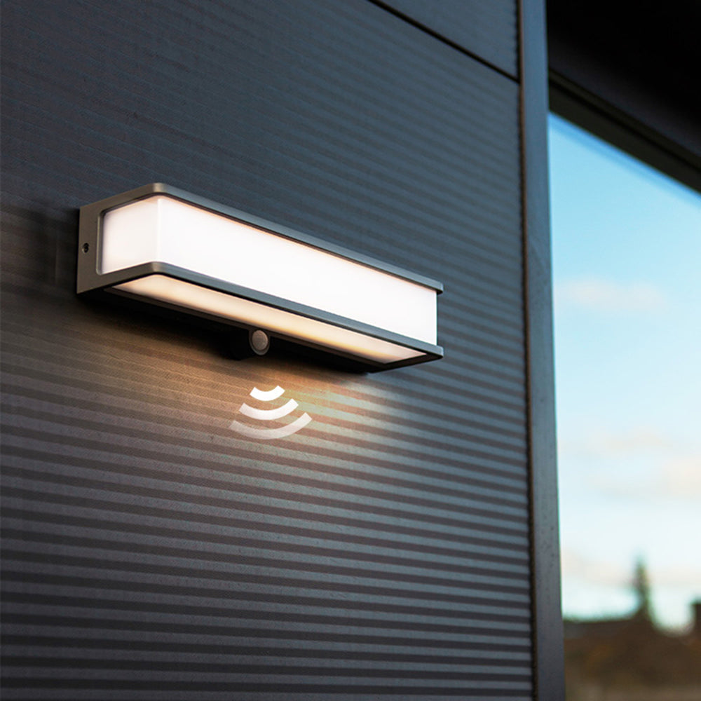 Orr Moderno LED Aplique Exterior Solar Blanco/Negro Pasillo/Balcón Acrílico 3 Tamaños 10CM 15CM 35CM