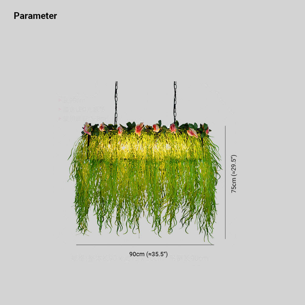 Lámpara Colgante Rústica Kunst Decó Planta Rectangular Nest
