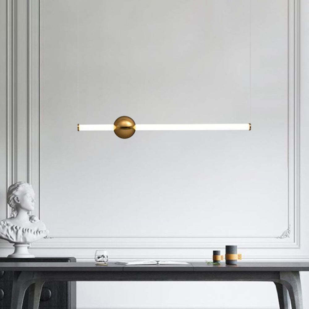 Edge Moderno LED Lámpara Colgante Blanco/Oro Salón/Dormitorio Metal y Vidrio 60CM Largo