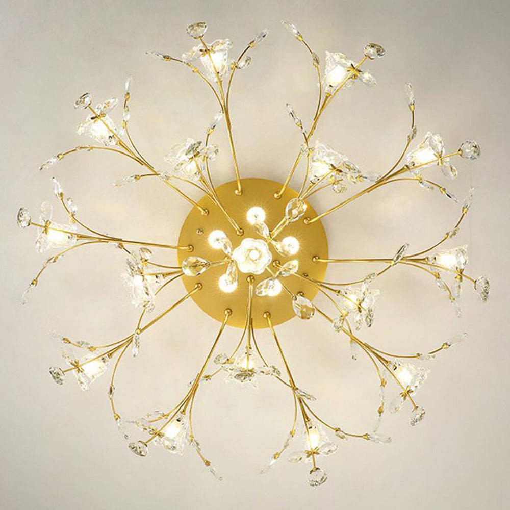 Lili Moderna Decorativa Metal/Vidrio Lámpara de Techo Dorada