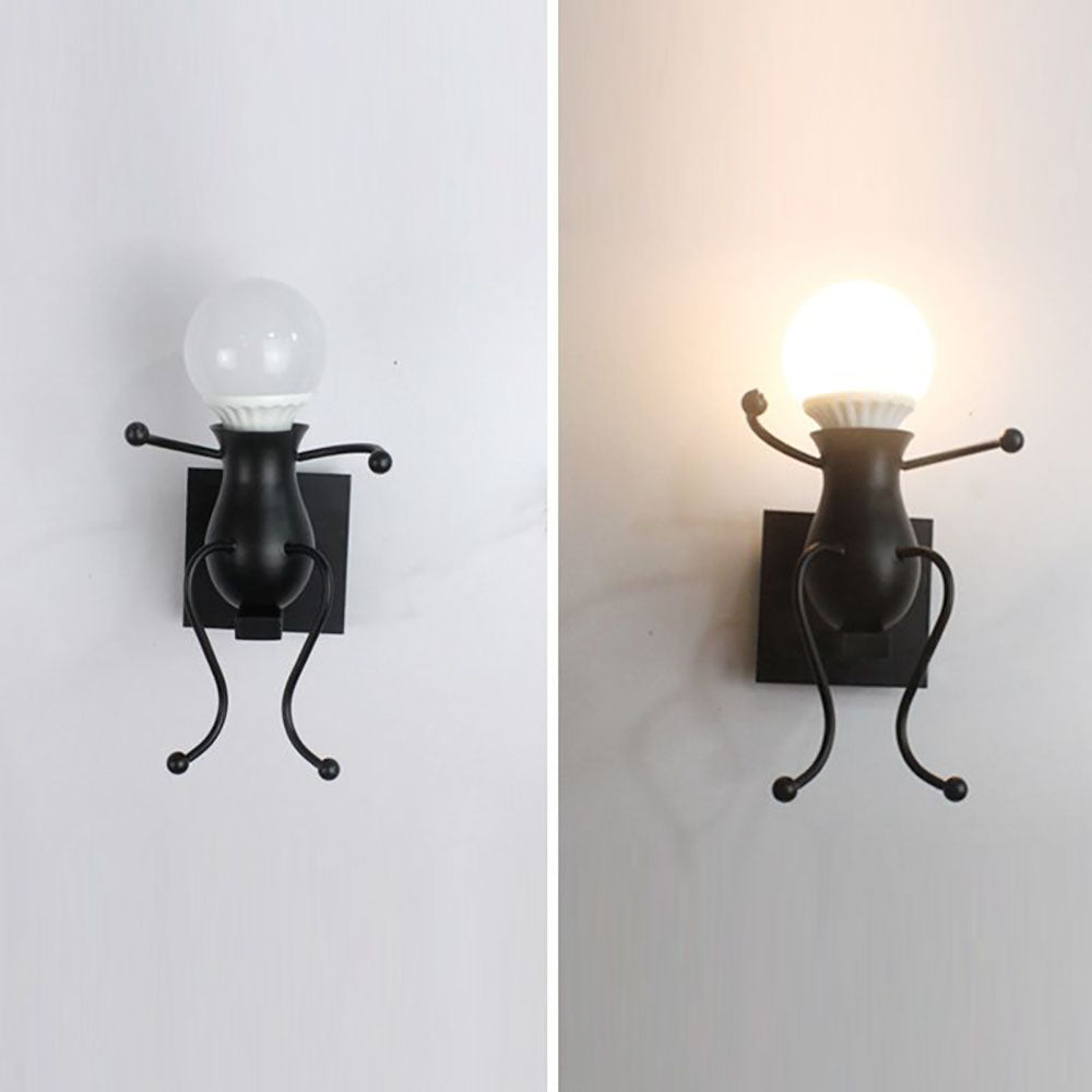 Luxo Lindo Metal LED Aplique de Pared Negro/Blanco