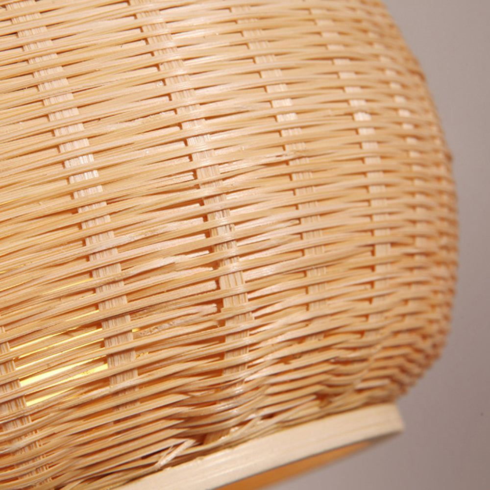 Ritta Aplique de pared Exterior LED de Diseño Rústico Madera Ratán y Acrílico