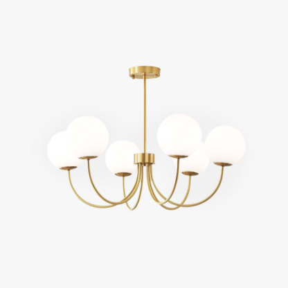 Valentina Vintage Lámpara Colgante Bola de Cristal Sala de Estar, Oro, Metal Vidrio
