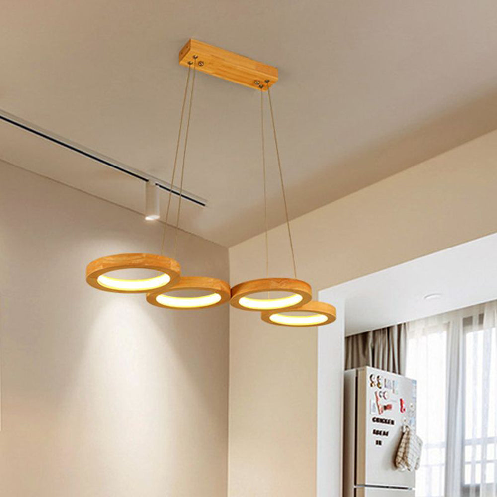 Arisha Moderno Bloque Madera Acrílico LED Lámpara Colgante Sala de Estar