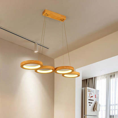 Arisha Moderno Bloque Madera Acrílico LED Lámpara Colgante Sala de Estar