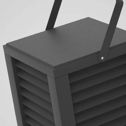 Orr Retro Lámpara de Pie Exterior Cuboide Metal Patio