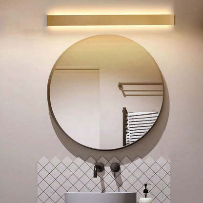 Edge Moderno LED Aplique Interior Rectangular Negro/Cuarto de Baño/Salón Blanco/Dorado