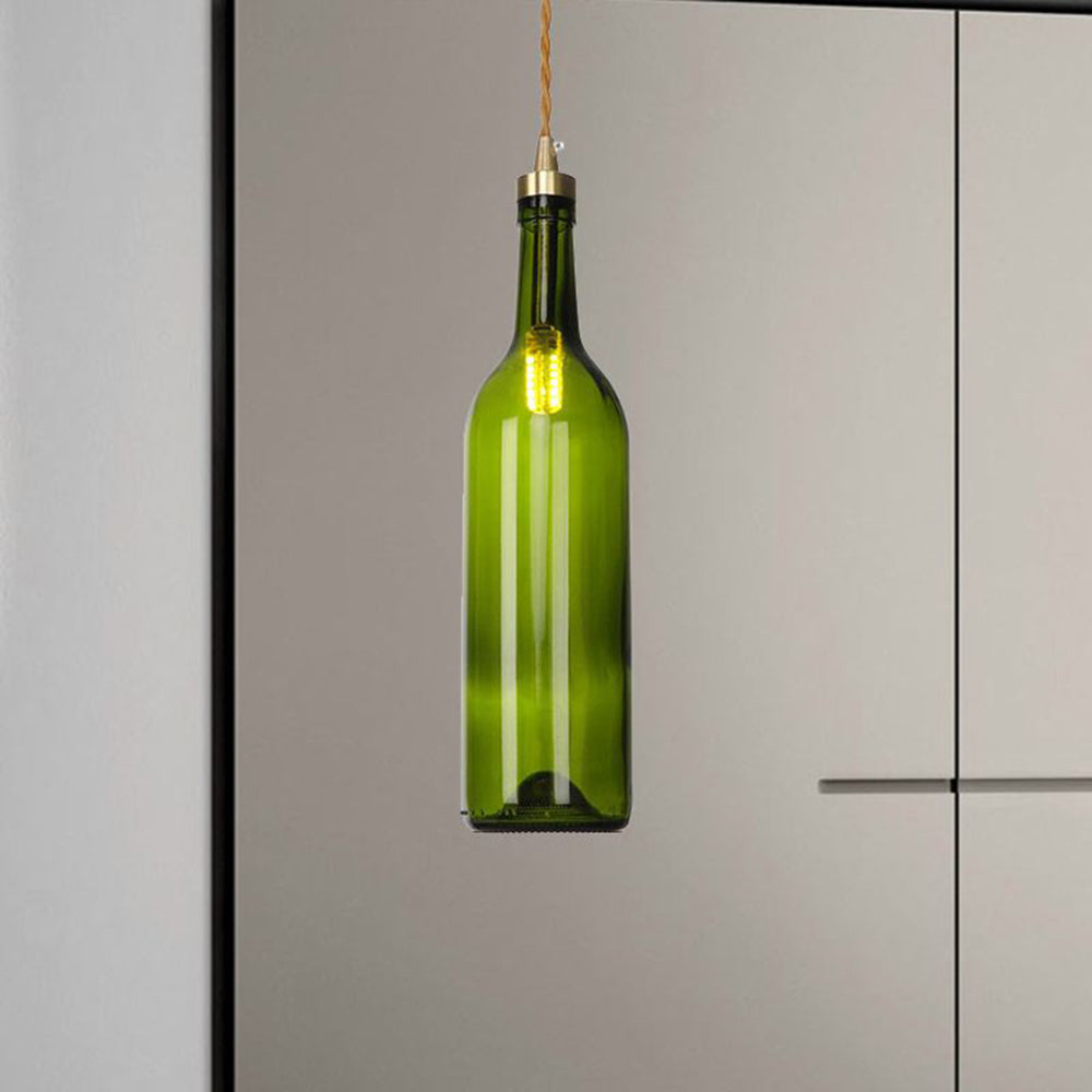 Hailie Industrial Botella de Vino Vaso Lámpara Colgante Vistoso Sala de Estar