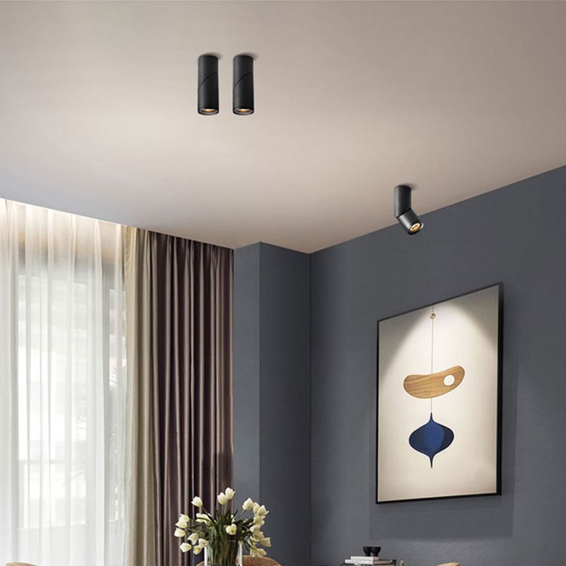 Vovak Giratorio LED Lámpara de Techo Blanco/Negro Salón/Dormitorio Pasillo Metal y Aluminio Luz Diurna/Blanco Cálido/Neutro