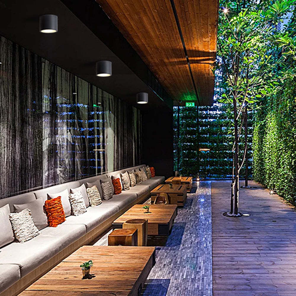 Orr Moderna Cilíndrica LED Metal Lámpara De Techo Exterior