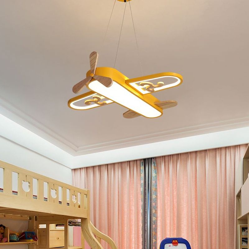 Minori Moderno Avión Lámpara Colgante Amarillo/Azul Habitación Infantil