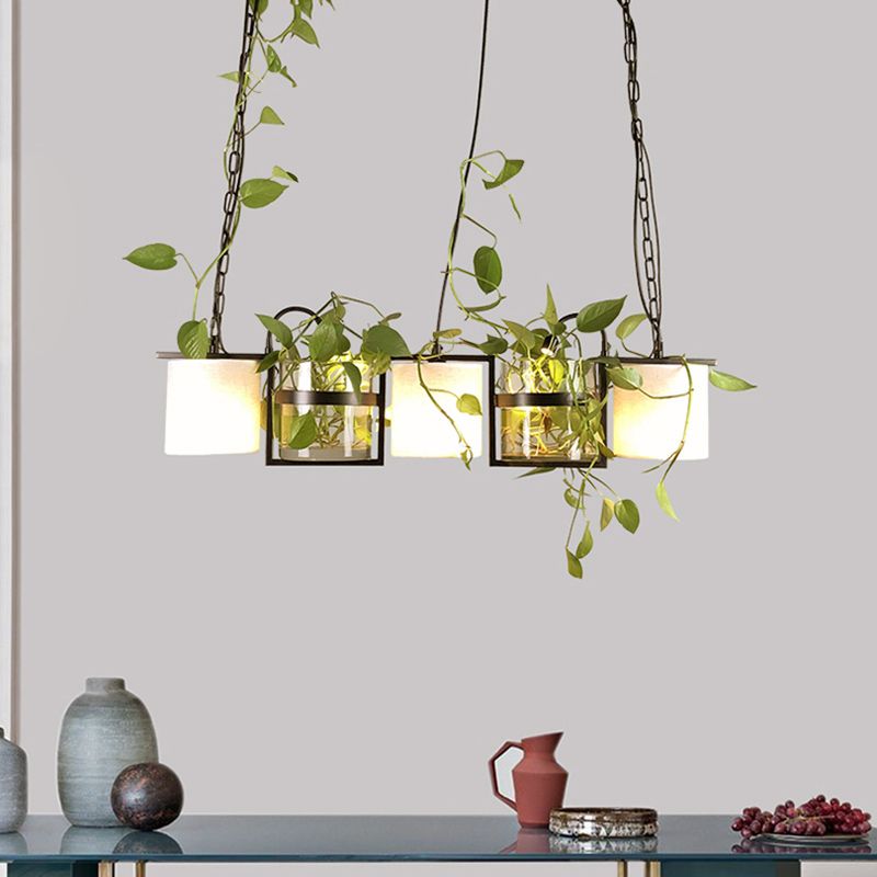 Nest Diseño Cilindro LED Lámpara Colgante Negro Salón/Dormitorio/Comedor Metal y Vidrio 90CM Largo