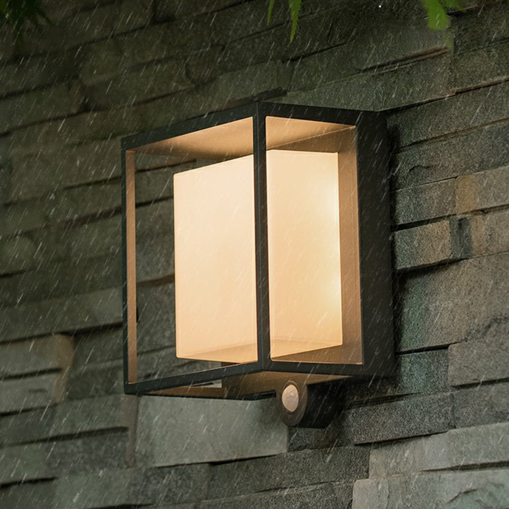 Orr Moderno Rectangular LED Lámpara de Pared Exterior Negro Pasillo Jardín