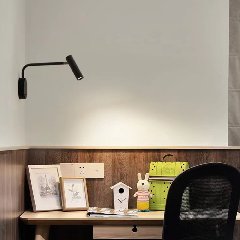 Orr Nórdico Foco Metal/Acrílico Aplique de Pared Negro