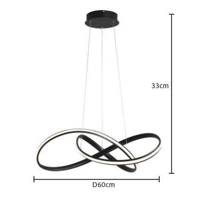 Louise Modern Linear Pendelleuchte Esstisch, Weiß Schwarz, Acryl Metall