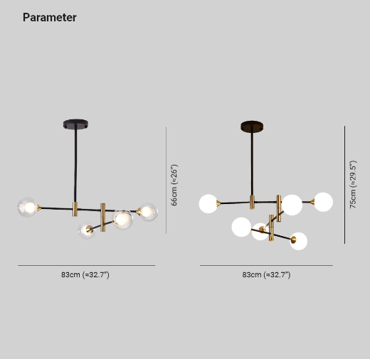 Valentina LED Lámpara Colgante Negro/Oro Sala de Estar/Comedor Vidrio