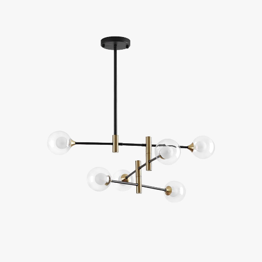Valentina LED Lámpara Colgante Negro/Oro Sala de Estar/Comedor Vidrio