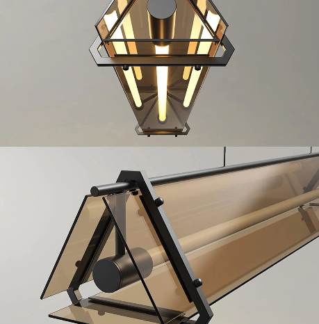 Edge Industrial LED Lámpara Colgante Dormitorio/Sala de Estar Oro Vidrio