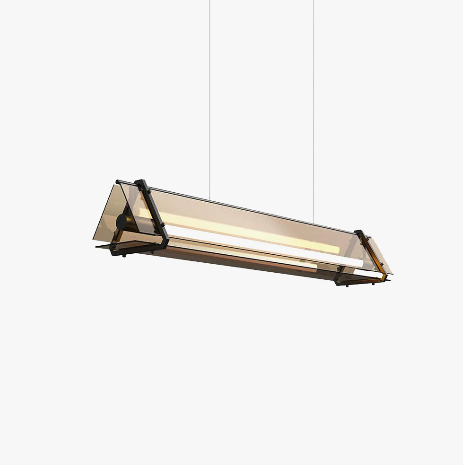Edge Industrial LED Lámpara Colgante Dormitorio/Sala de Estar Oro Vidrio