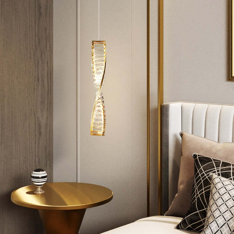 Moderna Cinta Metal/Cristal Lámpara Dormitorio Colgante | Las Sola
