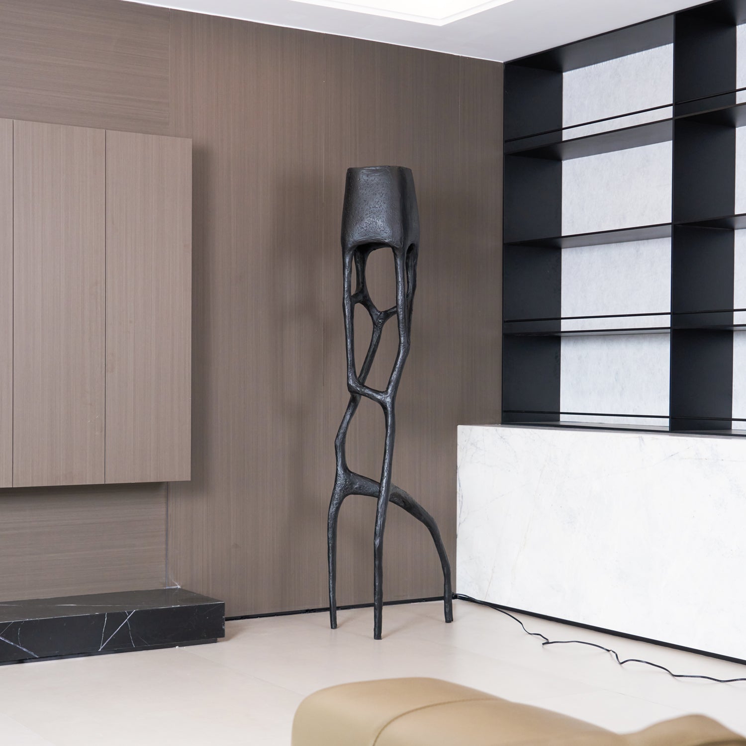 Retro Sculpted Metal Floor Lamp