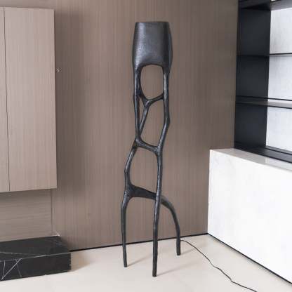 Retro Sculpted Metal Floor Lamp