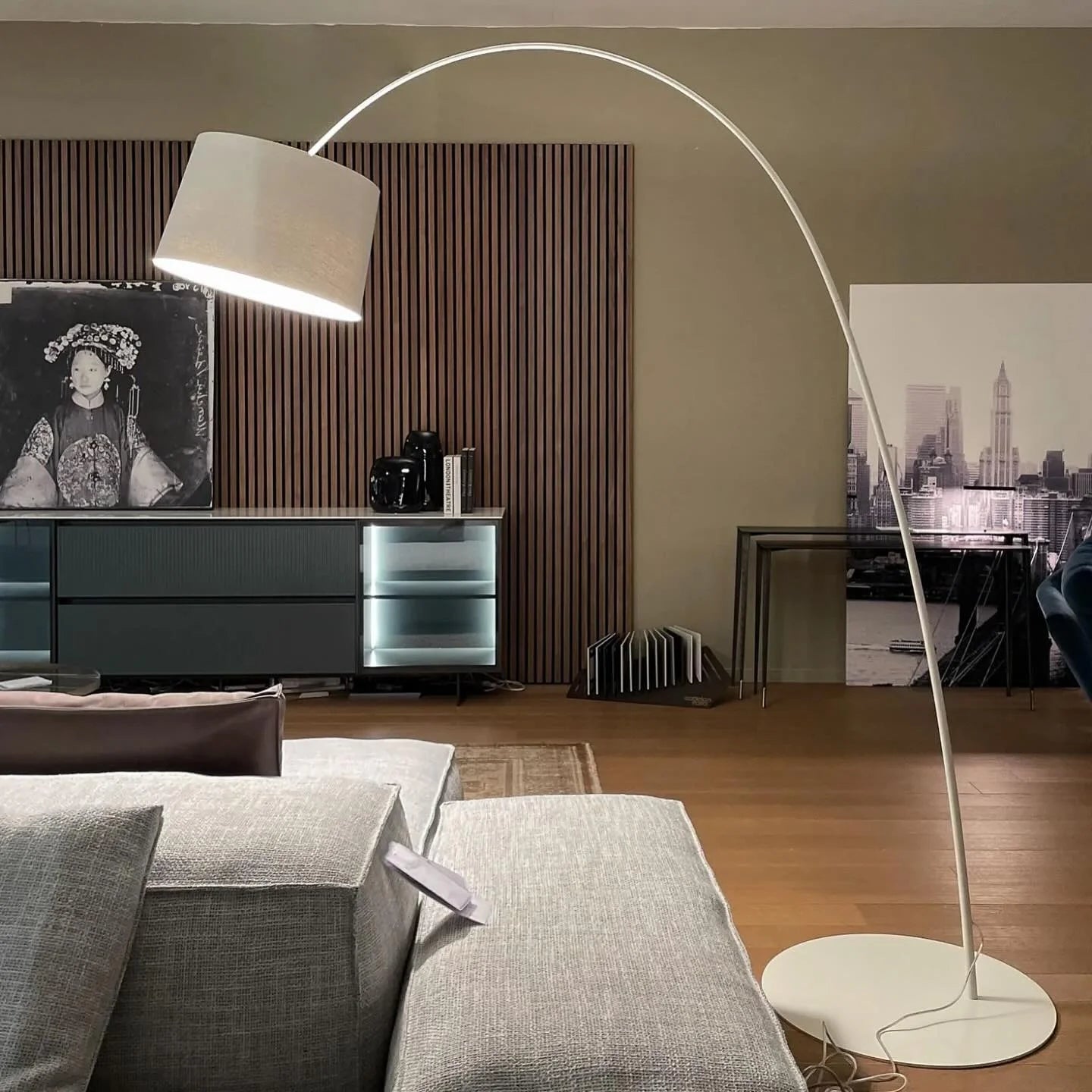 Axis Curved Drum Shade Floor Lamp