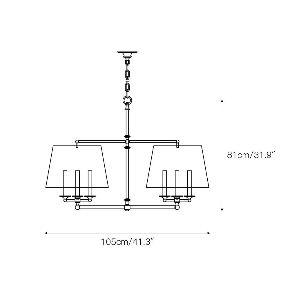 Axis Fabric Brass Chandelier