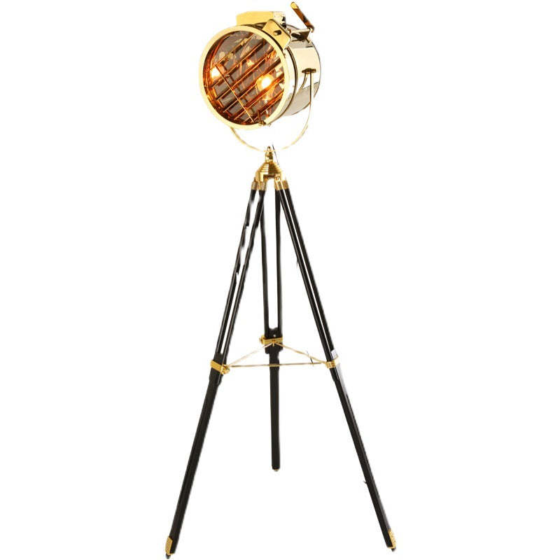 Salgado Moderna Diseño Metal/Madera Lámpara de Pie Cromo/Dorada
