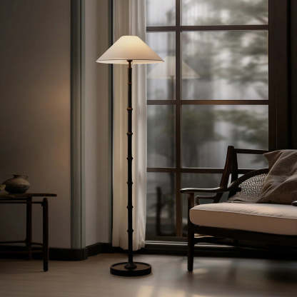 Retro Crackle Black Resin Floor Lamp