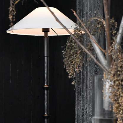 Retro Crackle Black Resin Floor Lamp