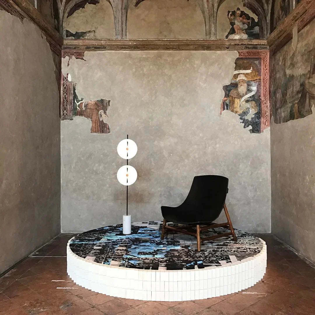 Dune Marble Round Resin Floor Lamp