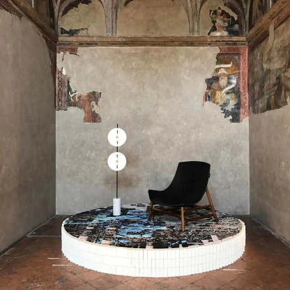 Dune Marble Round Resin Floor Lamp