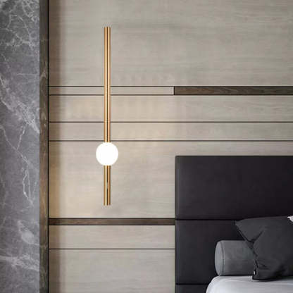 Edge Moderno LED Lámpara Colgante Blanco/Oro Salón/Dormitorio Metal y Vidrio 60CM Largo