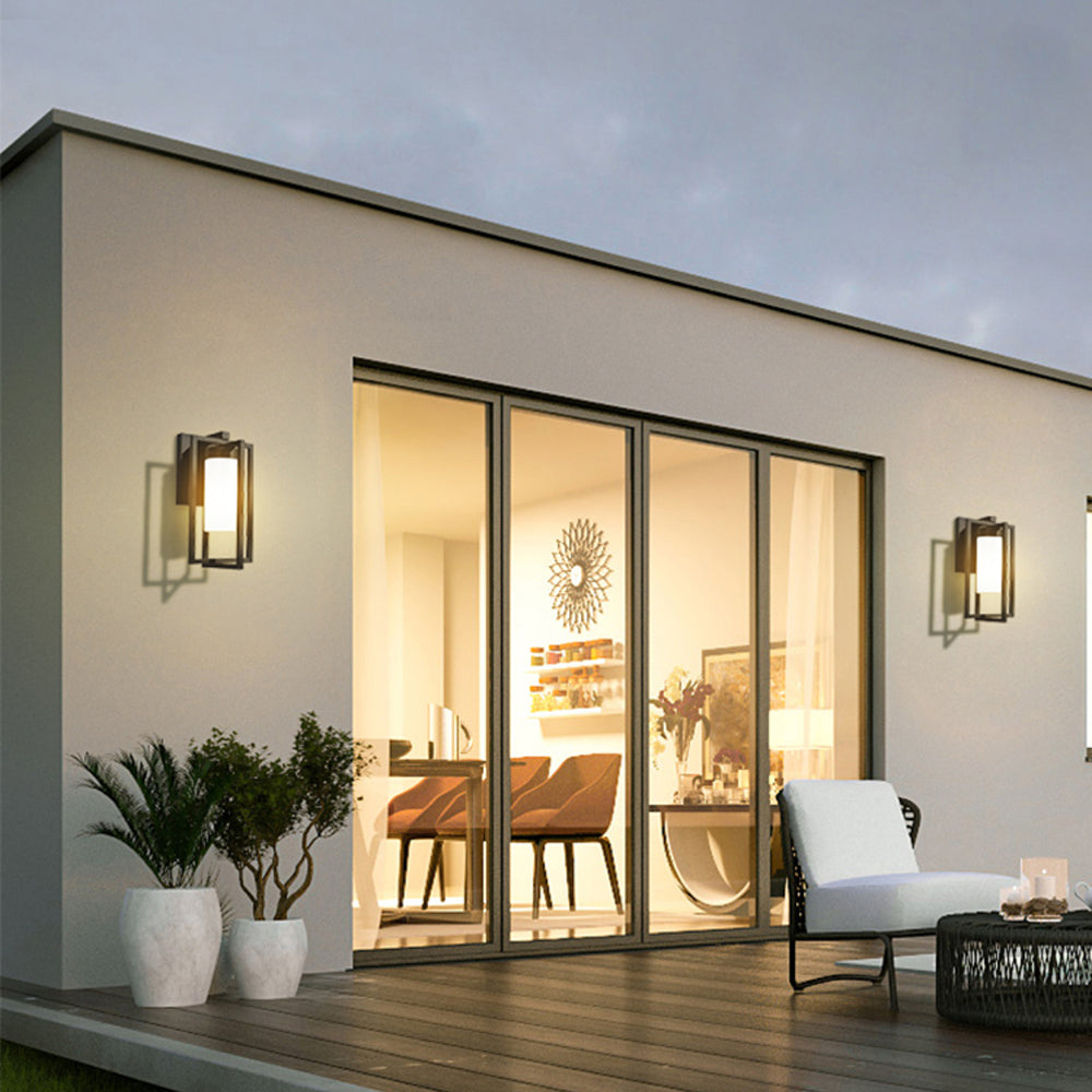 Orr Moderno Rectangular LED Aplique Exterior Cercas/Puertas/TerrazasNegro Metal 57CM Largo