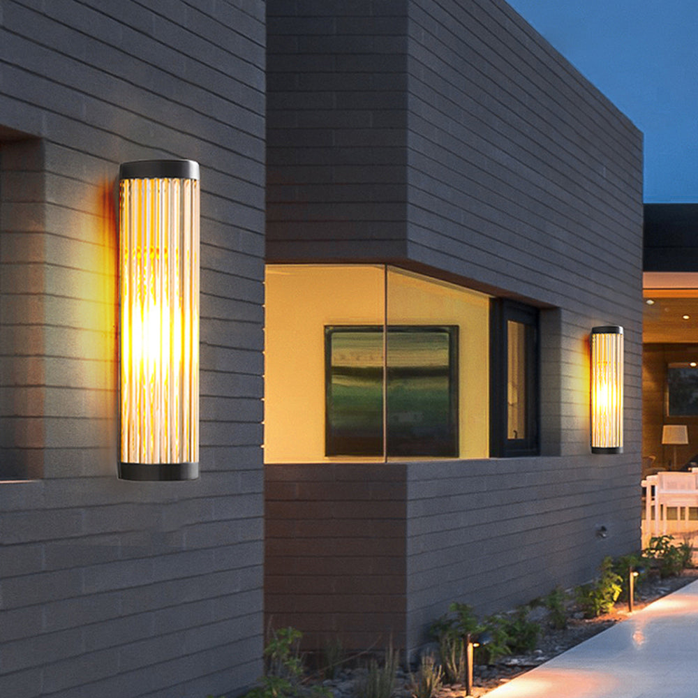 Orr Moderno Semicircular LED Aplique Exterior Negro Jardín Metal Vidrio