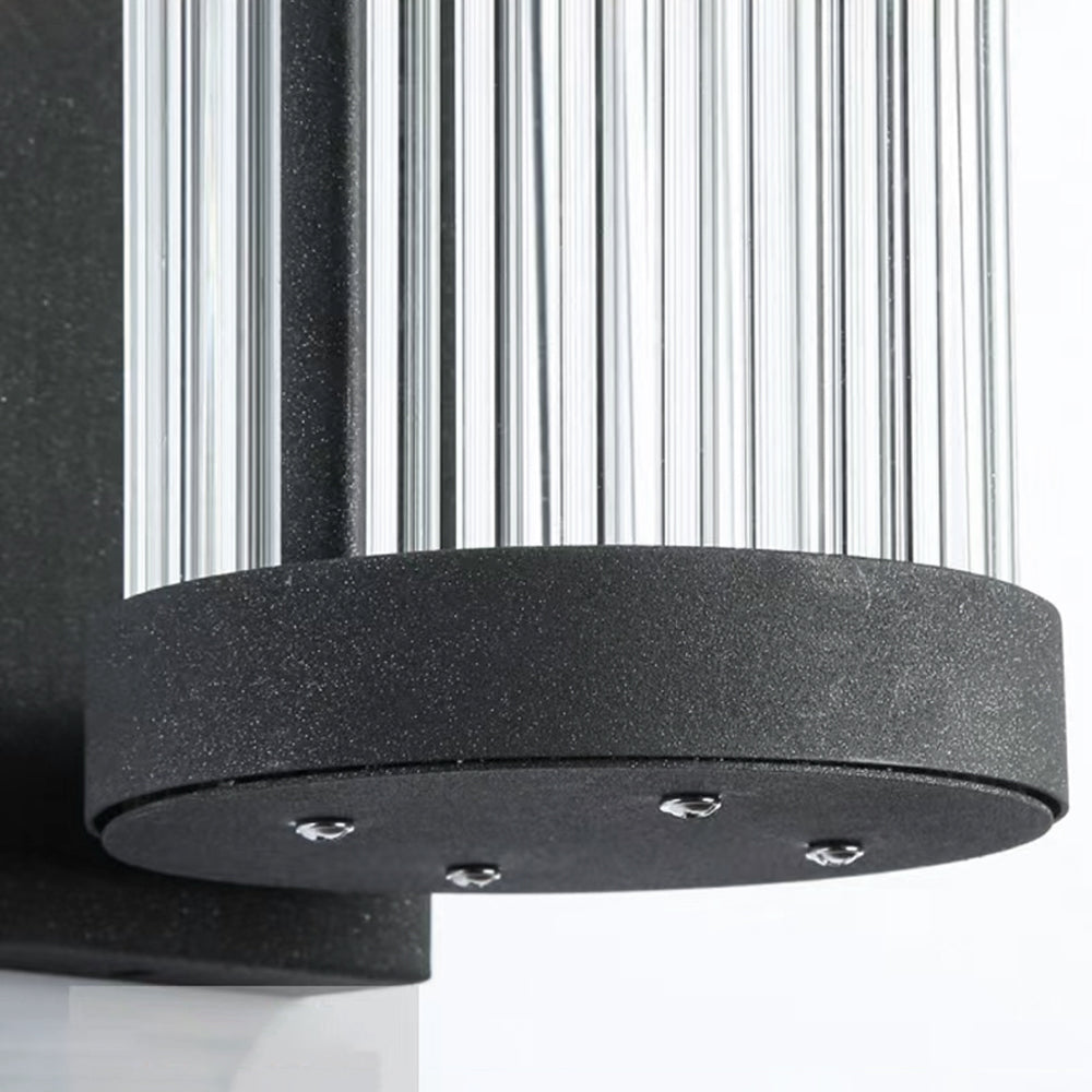 Orr Moderno Semicircular LED Aplique Exterior Negro Jardín Metal Vidrio