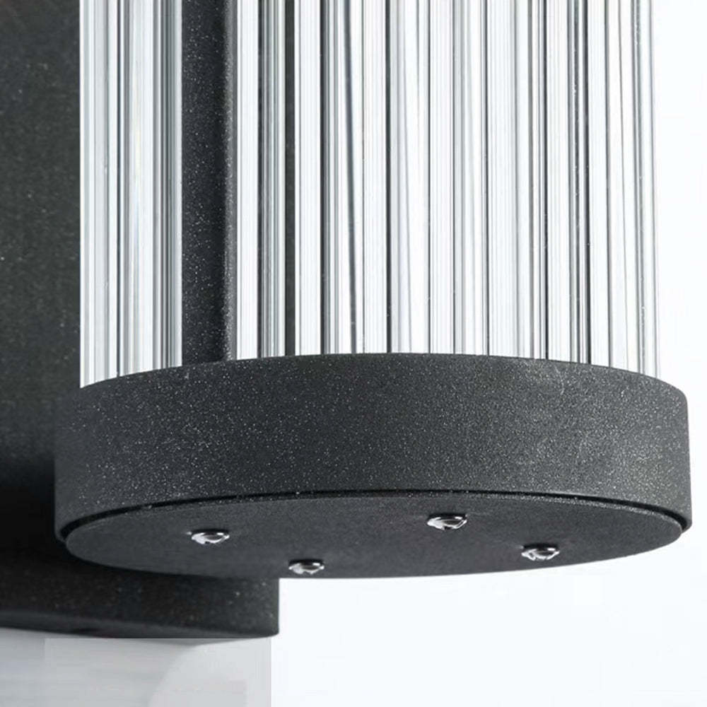 Orr Moderno Semicircular LED Aplique Exterior Negro Jardín Metal Vidrio