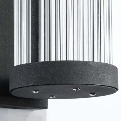 Orr Moderno Semicircular LED Aplique Exterior Negro Jardín Metal Vidrio
