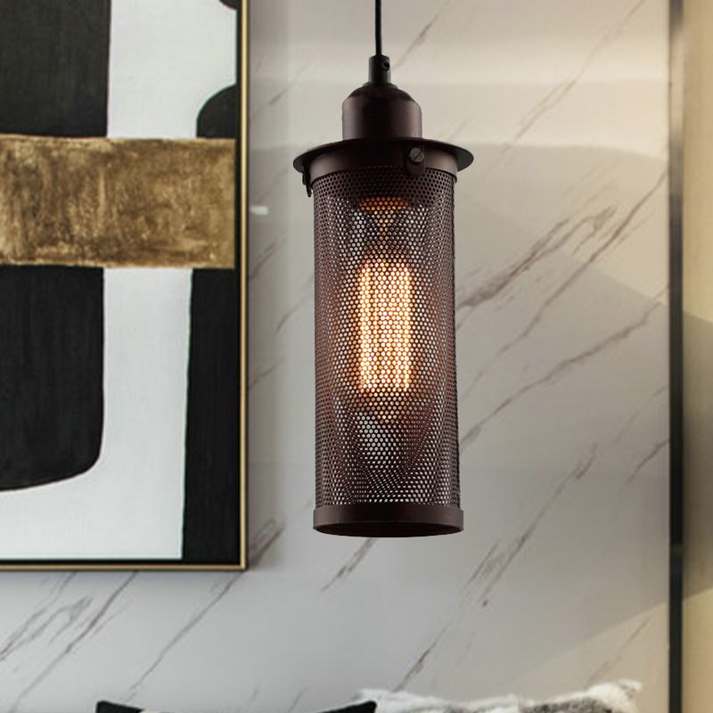 Sanna Retro LED Lámpara Colgante Negro óxido Residencial Dormitorio Metal
