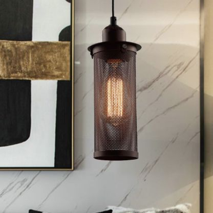 Sanna Retro LED Lámpara Colgante Negro óxido Residencial Dormitorio Metal